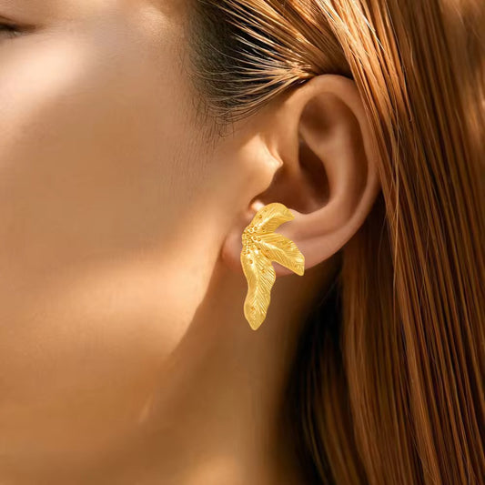 Leaf Statement Earrings | 18K Gold Waterproof Anti-Tarnish