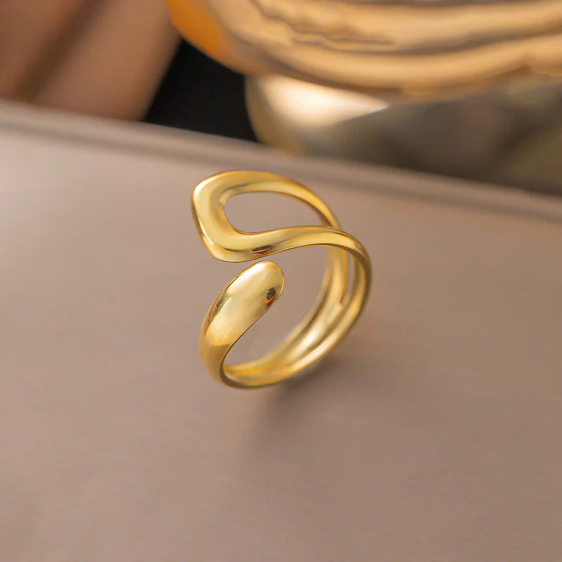 18K Gold-Plated Sculpted Open Ring