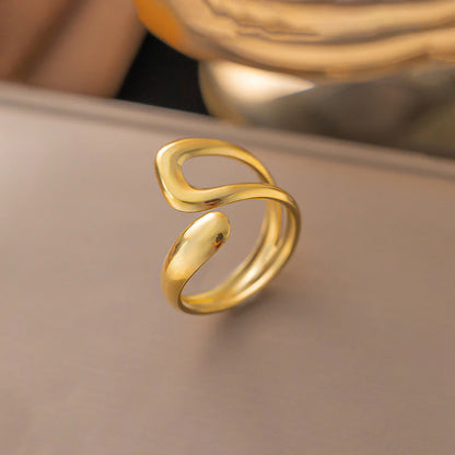18K Gold-Plated Sculpted Open Ring