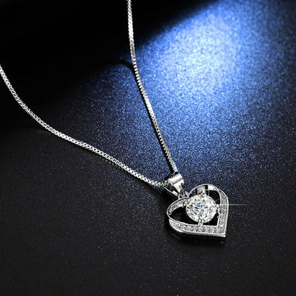 Silver Plated Heart Pendant – AD Studded, Anti Tarnish & Skin Safe