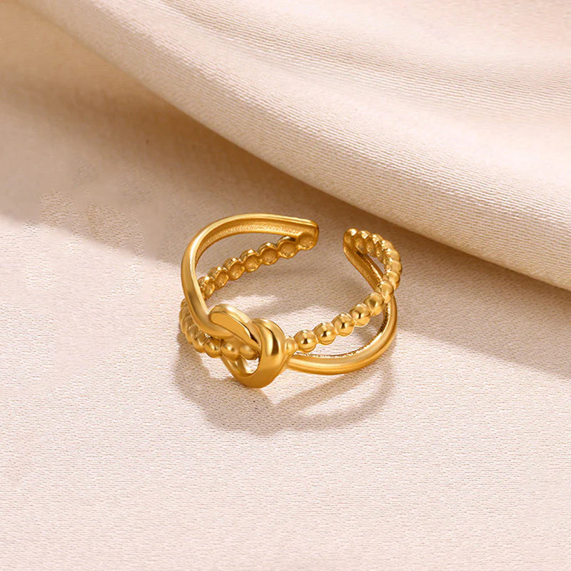 18K Gold Plated Adjustable Knot Ring – Waterproof & Skin Safe