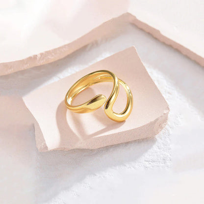 18K Gold-Plated Sculpted Open Ring