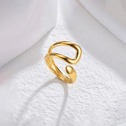 18K Gold-Plated Sculpted Open Ring