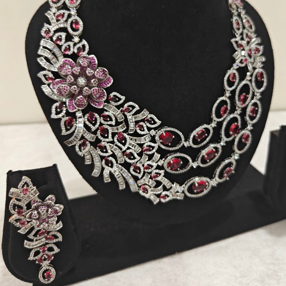 Full set displayed on a black stand