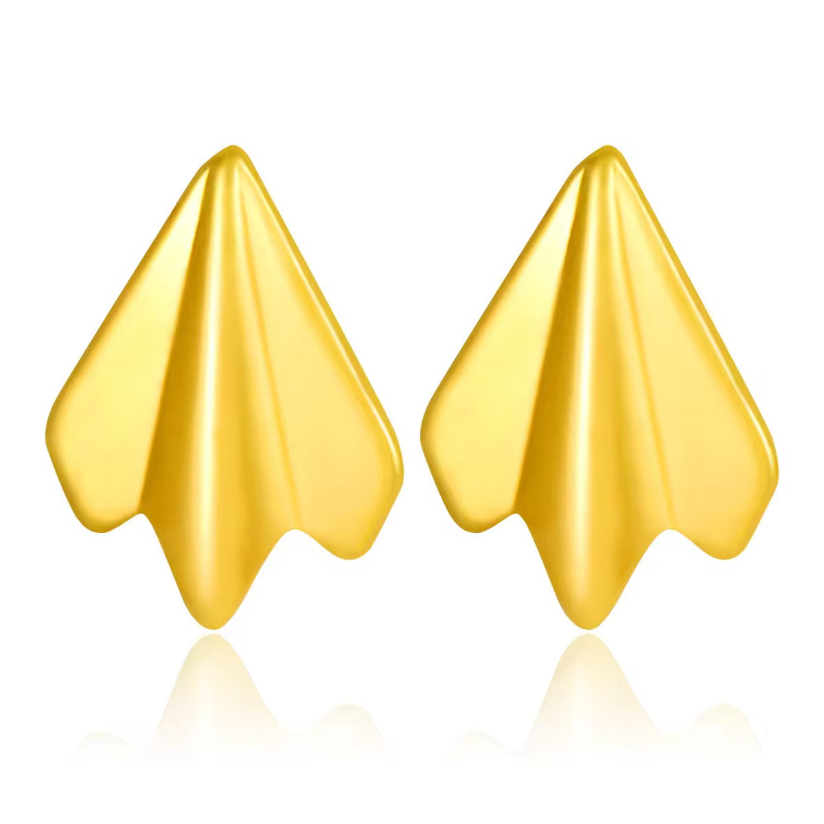 Paper Plane Earrings | 18K Gold Minimal Waterproof