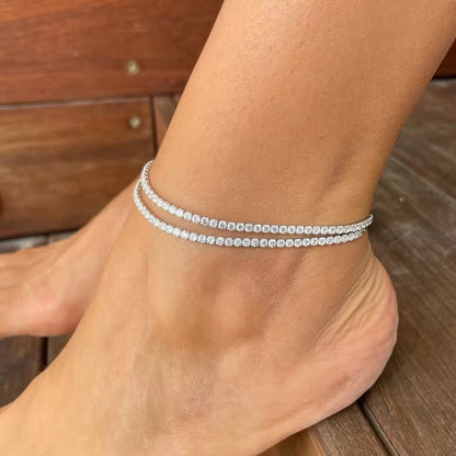 silver tennis anklet everyday wear