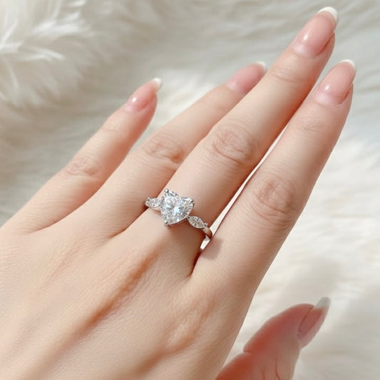 Silver Plated Adjustable Heart Ring – Anti Tarnish & Skin Safe