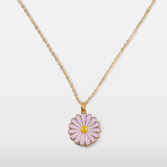 Dainty Daisy Necklace - Light Pink