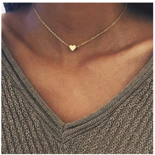 Graceful Heart Dainty Necklace - Rose Gold