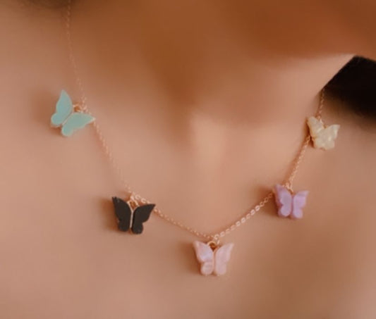 Butterflies Choker Dainty Necklace