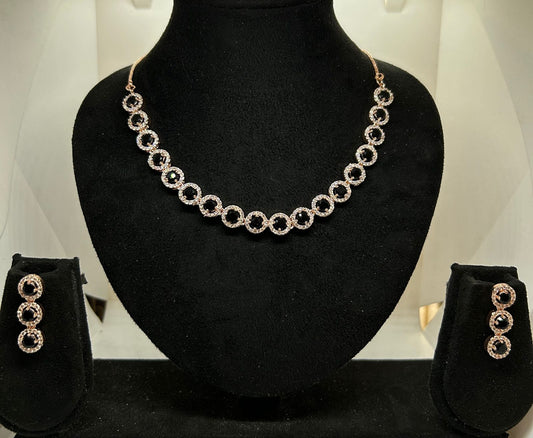 Black Onyx Necklace and Earrings Set