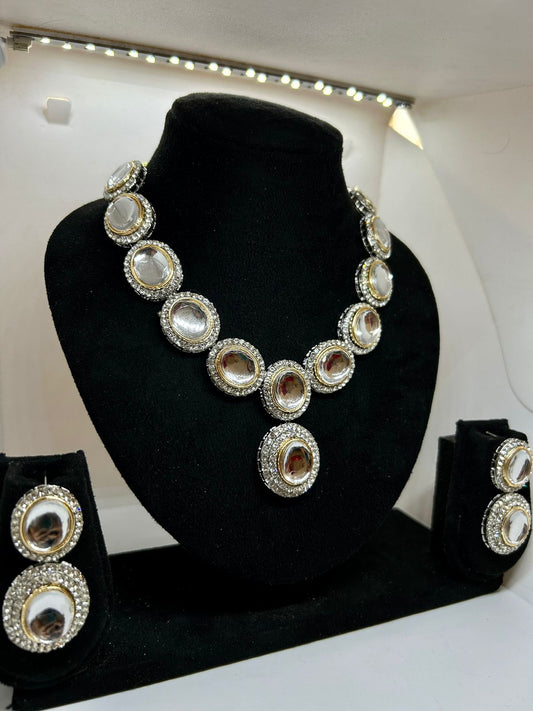Grand Polki Statement Necklace with Earrings