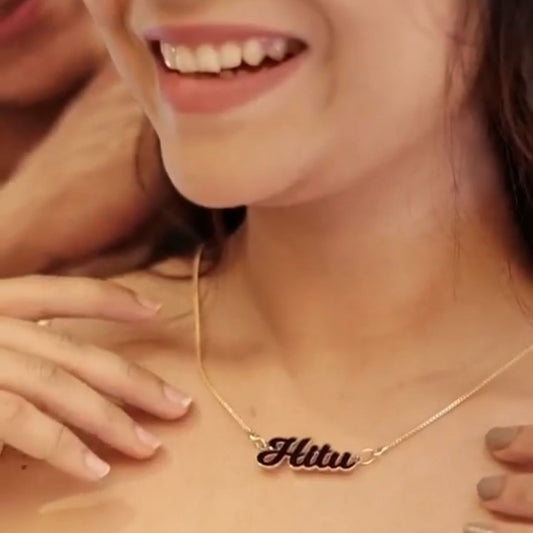 Enamel Color Classic Name Necklace