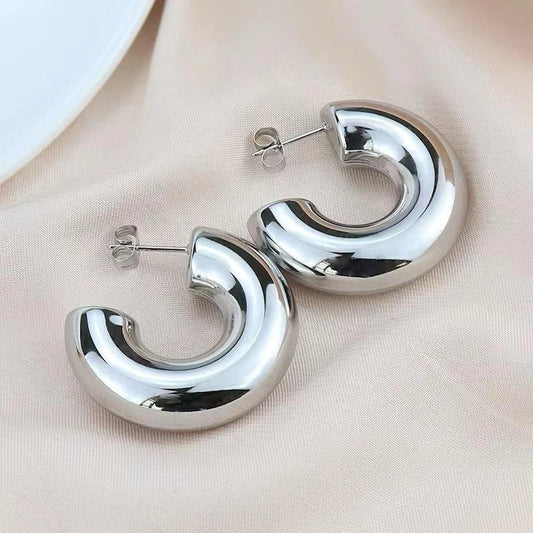 Bold Silver Hoops