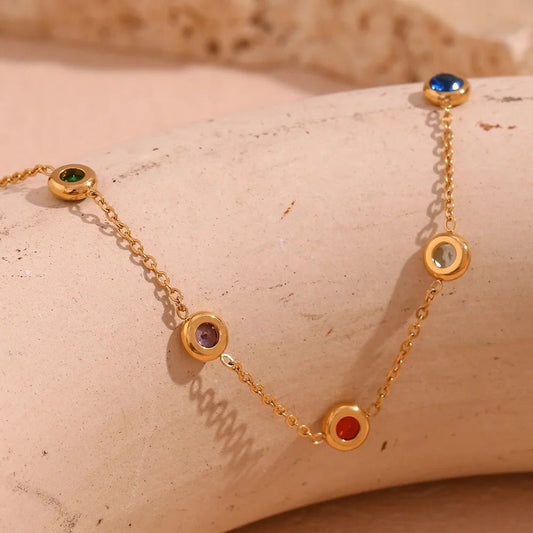 18K Gold Plated Colorful Necklace