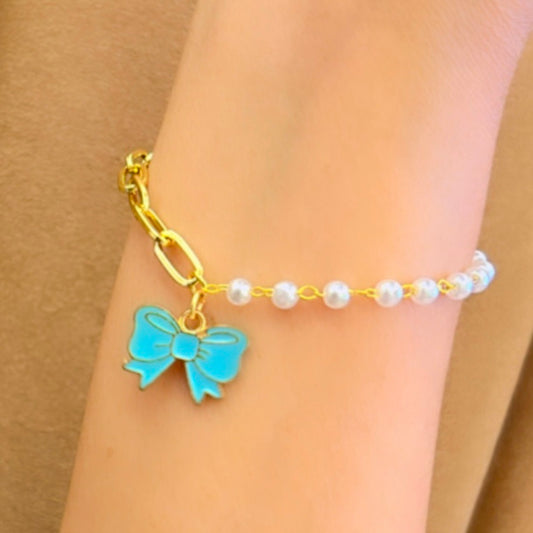 Blue Bow Bracelet