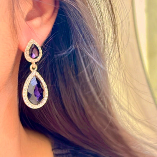 Royal Amethyst Drop Earrings