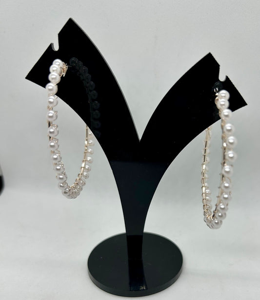 Luminous Pearl Hoops