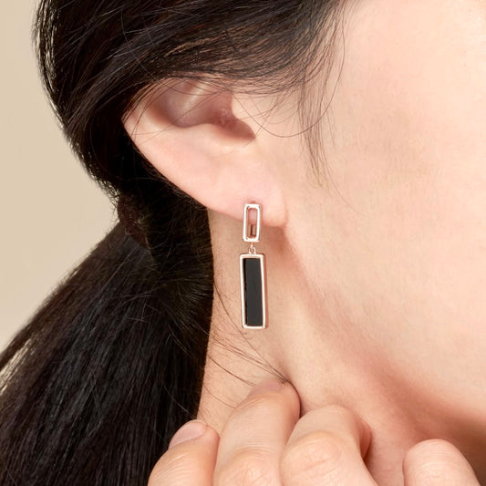 Sleek Rectangle Drop Earrings