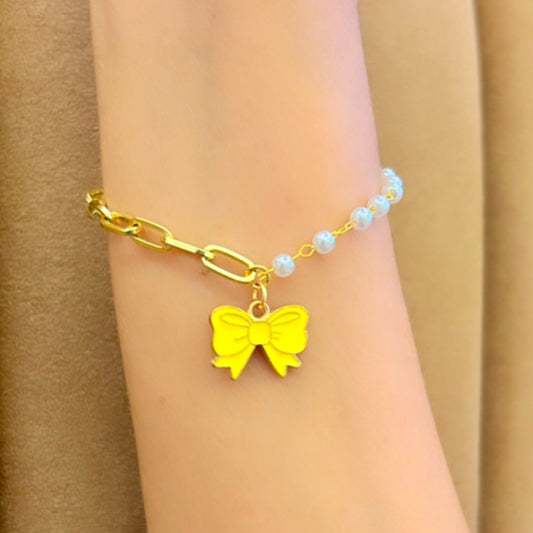 Yellow Bow Bracelet