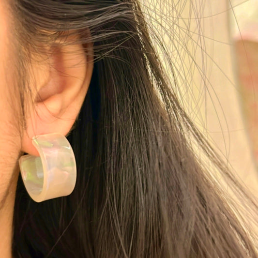 Sheer Radiance Circular Hoop Earrings