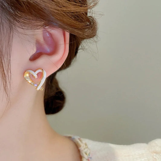 Heart Design Stud Earrings