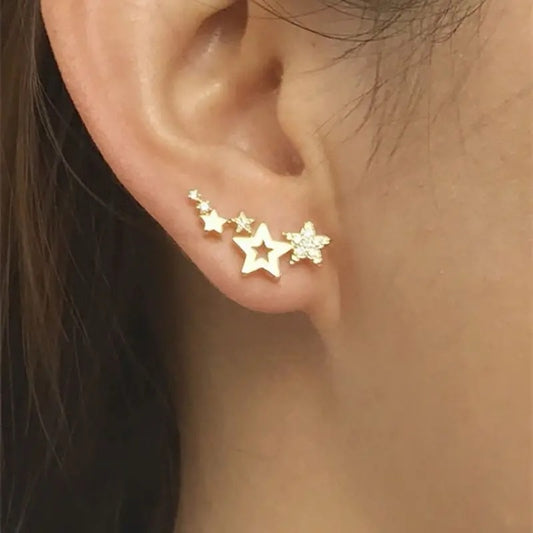 Star Decor Ear Climber Earrings