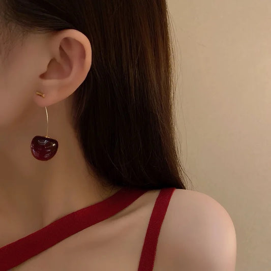 Cute Cherry Dangling Earrings