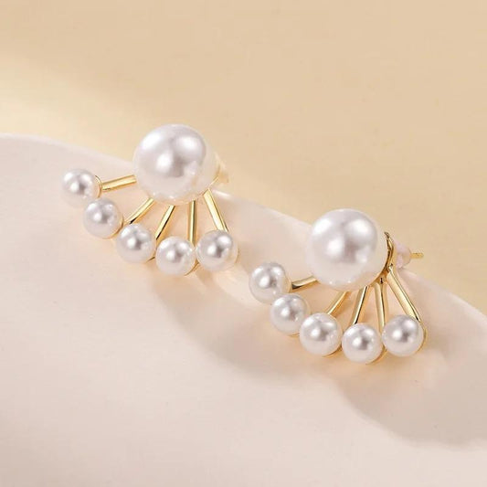 Elegant Pearl Fan Earrings