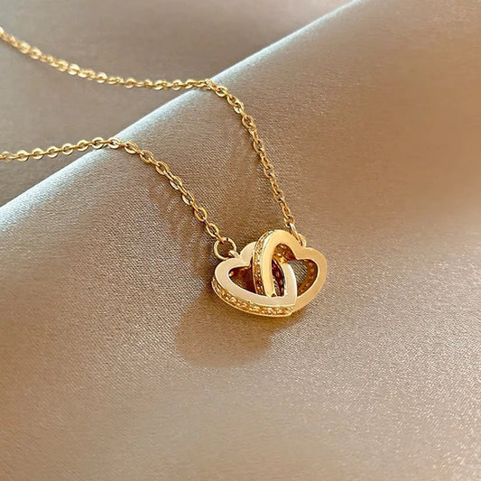 18K Gold Rope Heart Pendant Necklace