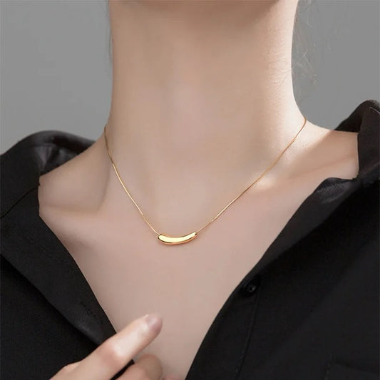 18K Gold Plated Choker Strip Necklace