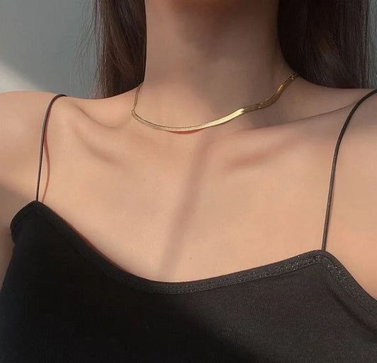 18K Gold Plated Titanium Steel Snake Chain Necklace