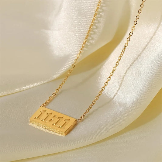 Angel Number 1111 18K Gold Plated Stainless Steel Necklace