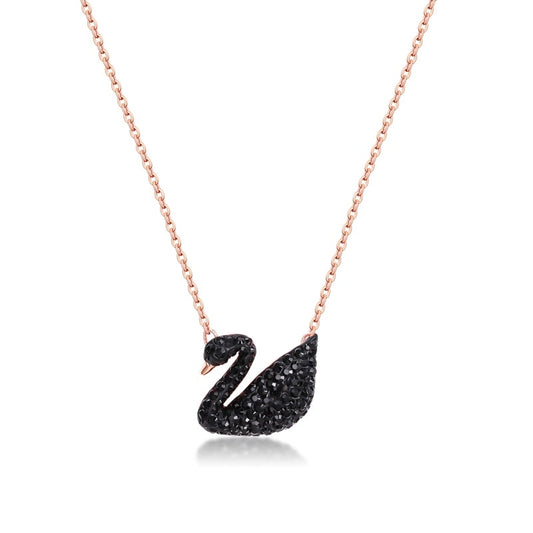 Midnight Elegance Black Swan Necklace