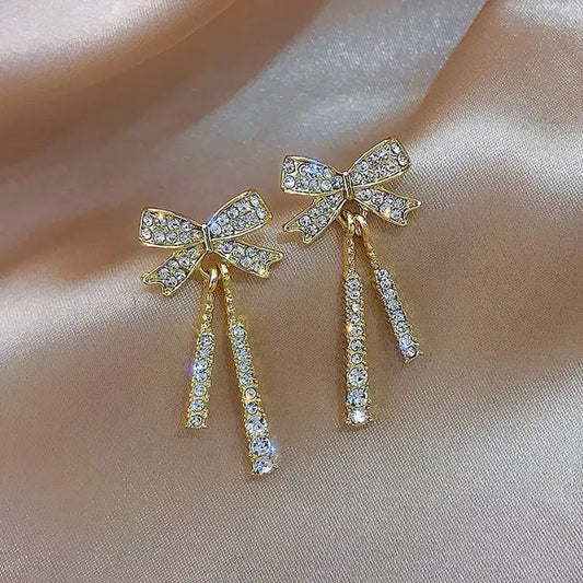 Royal Bow Radiance Drop Earrings