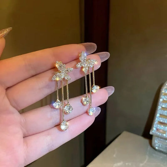 Stoned Elegance Drop Earrings