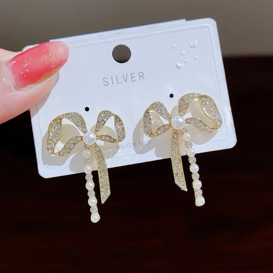Pearl Bow Earrings