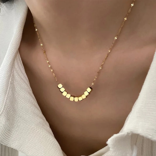 Golden Cube Necklace