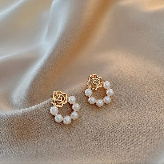 Petal Pearl Stud Earrings