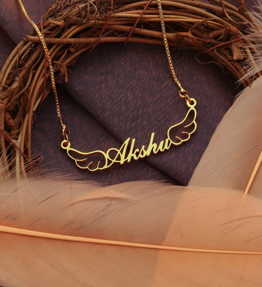Wings Style Name Necklace